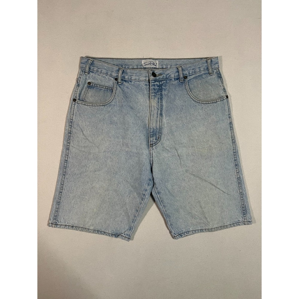 Vintage True Blue Mens 36 Jorts Faded Distressed Light Wash Jean Shorts